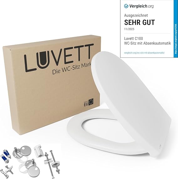 LUVETT C100 WC-Sitz Oval SoftClose Absenkautomatik & Duroplast Weiß