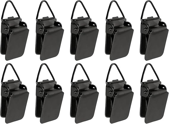 Wise Linkers Hanging Clips Pack of 10 Triangle Back Medium Power for Tapestry Small Rugs,Towel, Shawl and Paintings (Black)