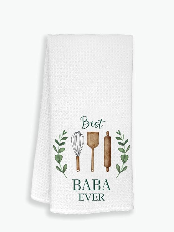 Best Baba Ever Kitchen Towels - Kitchen Towels Gifts for Baba - Soft and Absorbent Kitchen Tea Towel - Dish Towels Gift Idea Mother's Day - Birthday - Christmas - Holiday