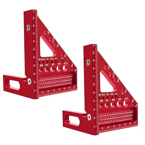 3D Multi-Angle Measuring Ruler,45/90 Degree Aluminum Alloy Woodworking Square Protractor,Drawing Line Ruler, Miter Triangle Ruler High Precision Layout Measuring Tool for Engineer Carpenter.