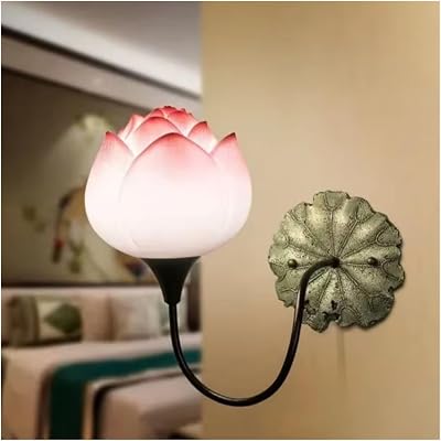 Contemporary Lotus Wall Lamp Chinese Style Living Room Bedroom Tea Room Corridor Art Decorative Light,Energy Conservation