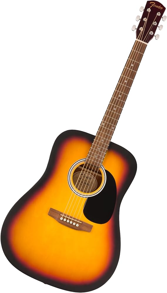 Fender FA-25 Dreadnought Acoustic Guitar, Beginner Guitar, Includes Free Lessons, Sunburst