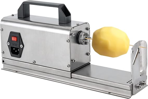 Electric Tornado Potato Slicer, 3 in 1 Commercial Spiral French Fry Spiral Cutter Potato Cutter, Twisted Potato Slicer with Handle, Vegetables Cutting Machine for Homes, Western Restaurants