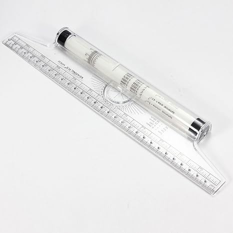 12 Inch Rolling Measuring Ruler, Drawing Parallel Rolling Ruler, Multi-Purpose Metric Parallel Drawing, Squares Angles Line Rulers