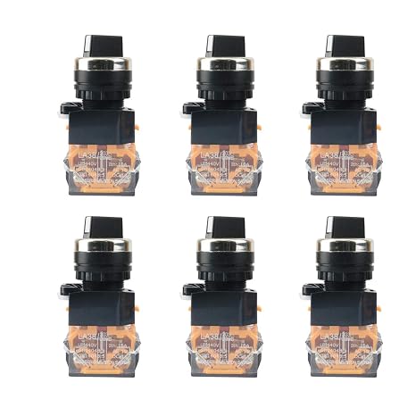 Rotary Switch 2 Positions Select Knob Waterproof Latching Rotary Selector Switch 6pcs