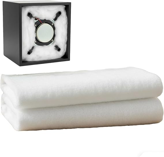 Speaker Insulation Polyester Fiber 110x100cm (43.3" x 39.4"), Polyfill Subwoofer Stuffing, Acoustic Insulation for Speaker Repairs, Replacements and DIY Speakers or Subwoofers