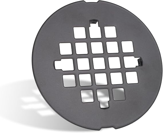 Matte Black Snap-in Shower Drain Cover, 4-1/4" Round Stainless Steel Grate Replacement Cover Premium Round Shower Drain Strainer Grid Designed for Long-Lasting Easy-to-Install