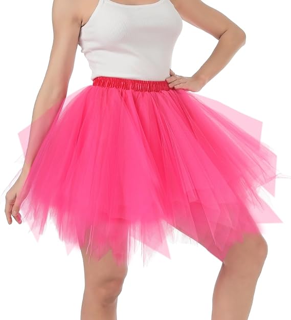 Women's Vintage Tulle Tutu Skirt 50s 80s Short Skirt Petticoat Ballet Bubble Costume for Cosplay Party