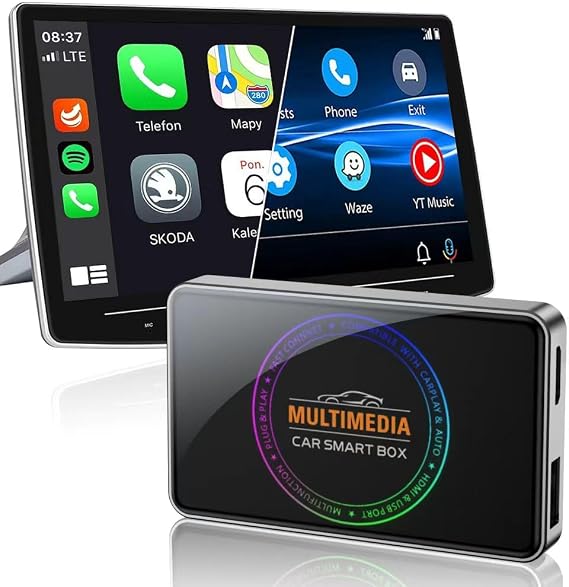 EverBox Y2 CarPlay Android Auto Box, 4GB RAM 32GB ROM, Kablosuz Multimedya Sistemi, Android 12.0, Youtube, Netflix, Hareket Halinde Video Oynatma, TV'ye HDMI ile Bağlantılı, Dahili GPS, Ekran Yansıtma