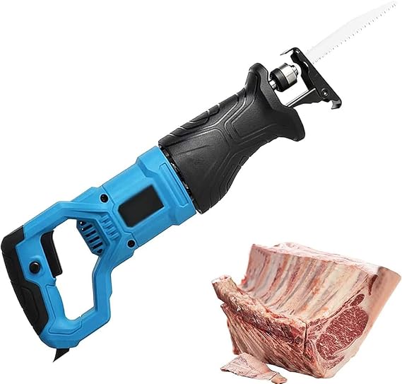 Electric Bone Saw 900W 1050W Handheld Butcher Bone Saw With Saw Blades, Commercial Reciprocating Meat Cutter Stepless Speed, For Cutting Meat Bones Bacon Pork(900W)