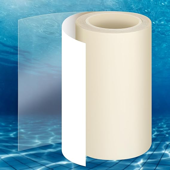 Aulock 4" x 9.8' High-Viscosity Clear TPU Underwater Pool Patch Repair Kit | Self-Adhesive, for In-ground & Above Ground Pool Liner, Inflatable Hot Tubs & Floats