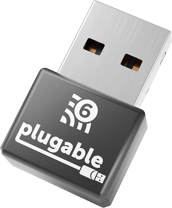 Plugable USB WiFi Adapter AX1800 (RTL8832BU) Dual-Band 2.4/5GHz, USB 2.0 for Windows 10/11, Driverless Plug and Play for Windows
