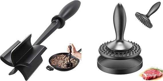 Black Meat Chopper And Meat Tenderizer Tool