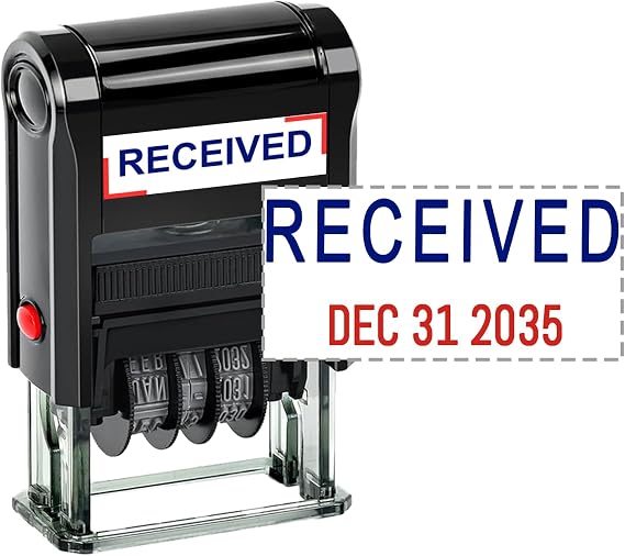 Self-Inking Date Stamp (Blue/Red-Received) (Bule)