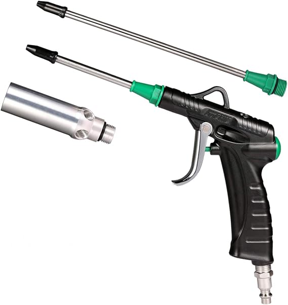 Valianto Air Blow Gun with 4.8 and 8.5 Extended Nozzle and Large Flow Vacuum Nozzle, High Flow Air Blower Gun kit for Compressor, Clean Handy Tool