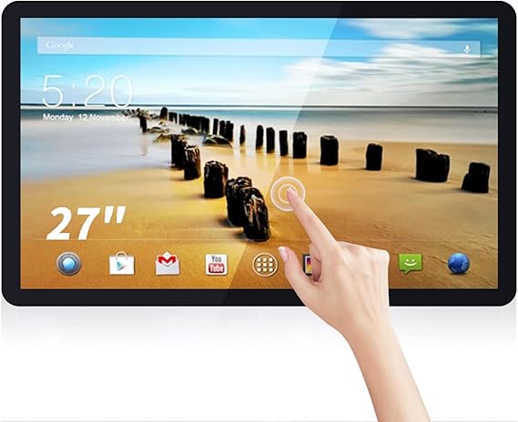 27 inch Android 11 Touchscreen Monitor Tablet, 16:9 FHD 1080P, WiFi & BT, Built-in Speakers, RK3568 4GB RAM & 32GB ROM, Smart Board for Classroom, Meeting & Game