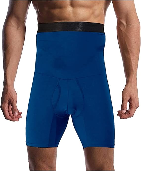 XMXM Men's High Waisted Shapewear Compression Tummy Control Shorts Boxer Briefs Body Shaper Long Leg Underwear