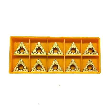 GBJ TCMT32.52 TCMT16T308 Gold 10pcs Carbide Inserts External Turning Inserts Cutting Tools Processing of Steel Parts and Stainless Steel for STFCR/L2020K16 STFCR/L2525K16 Lathe Turning Tool Holder