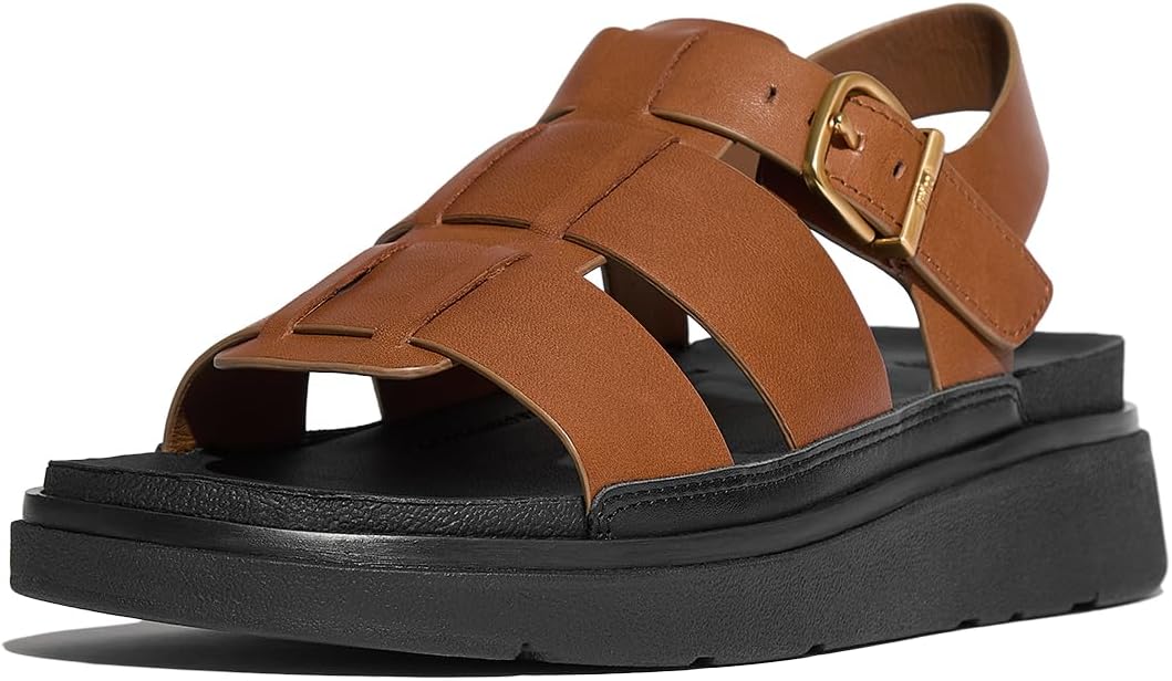 FitFlop Womens Gen-ff Leather Fisherman Sandals Wedge