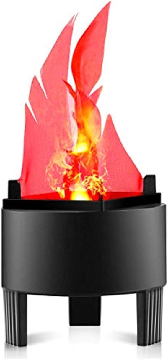 ele ELEOPTION Electronic LED Fake Fire Flame Simulated Effect Light No Heat Base Support Halloween Artificial Flames 3D Campfire Centerpiece for Christmas, Festival Night Clubs (3D Triangle Flame)