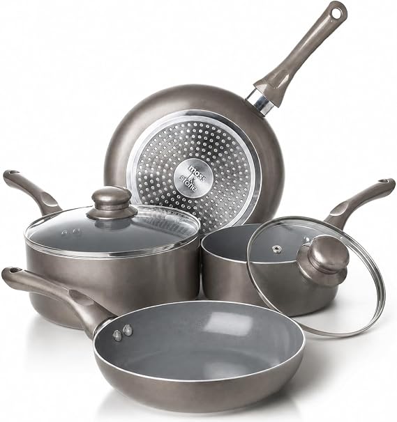 Moss & Stone Pots and Pans Set Nonstick, 6-Piece Induction Cookware Set