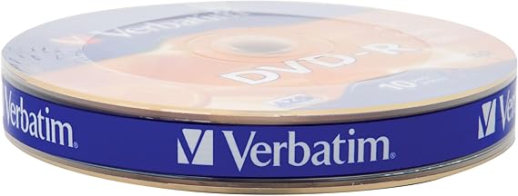 Verbatim DVD-R Blank Discs AZO Dye 4.7GB 16X Recordable Disc - 10 Pack Wrap Silver