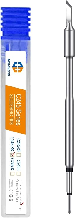 PHONEFIX C245 Series Universal Solder Iron Tips For JBC CD-2SHE Aixun Universal Welding Station Mobile Phone Motherboard Repair (C245-SK)