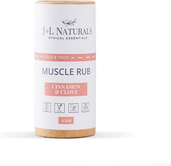 J&L Naturals Muscle Rub | Cream for Achy + Sore Muscles, Joints, Back, Knees, Shoulders | Soothing & Nourishing | Vegan, Sustainable, Cruelty Free, Natural, Made in US (1-Pack)