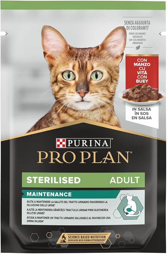 Pro Plan Sterilised Pouch Sığır Etli Kısır Kedi Yaş Maması, 85gr Tekli