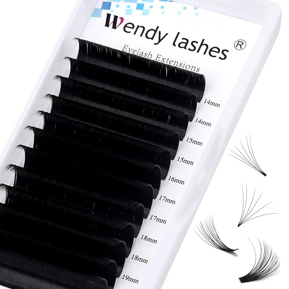 WENDY LASHES Easy Fan Volume for Lash Artists D Curl 14-20mm Mixed