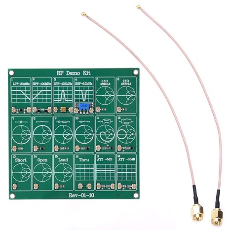 Garosa Frequency Test Board Demo Kit VNA Test Module Vector Network Analyzer Breadboard Test Protoboard Board Filter/Attenuator Module
