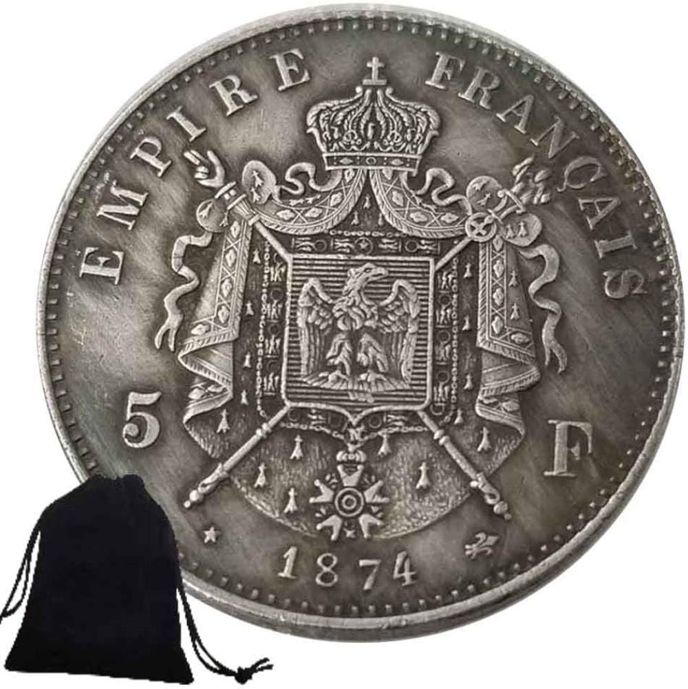 1874 Historical Napoleon Emperor French Coins- Europe Old Coins- Challenge Coin Uncirculated Commemorative Coin  KaiKBax Gift Bag Favorite gift