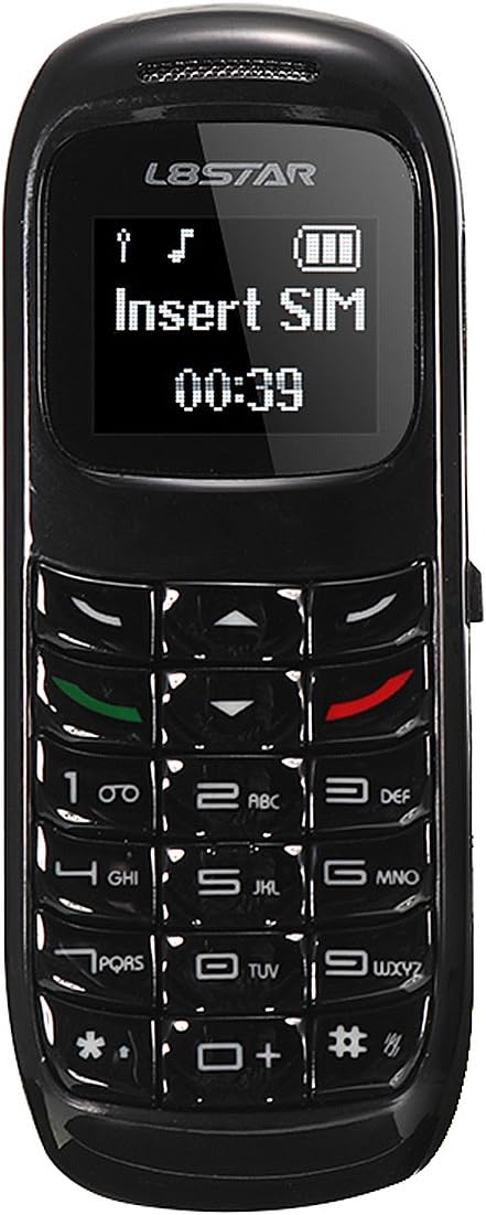 GTStar L8Star BM70 Mini bluetooth handset phone 0.66 inch Unlocked Mini Mobile Phone Bluetooth Earphone Dialer Single SIM Card Black-BM70