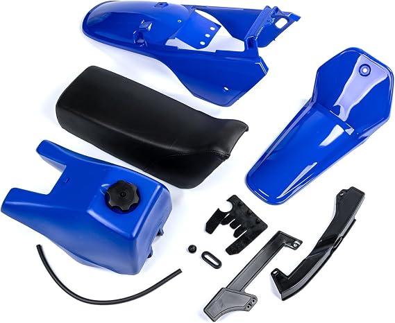 PW80 Plastic Kit, Tank Seat Gas Cap Petcock Chain Guard for yamaha PW80 PY80 PEEWEE Y-Zinger 80 Kid Bikes (Blue)