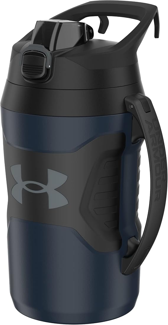 Under Armour Playmaker Sport Jug, Water Bottle with Handle, Foam Insulated & Leak Resistant, 64oz, Navy/Black