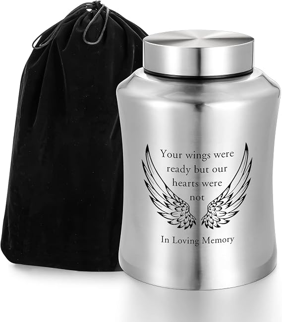 Urns for Ashes Decorative Urns for Adult Human Ashes Large Stainless Steel Cremation Urns for Human Keepsake Up to 220 lbs