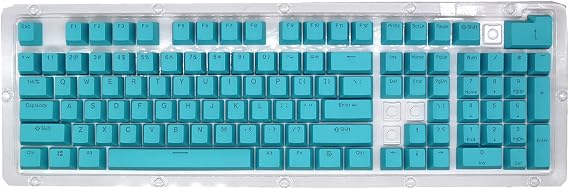 PBT Keycaps, 108 Keys P9 Mechanical Keyboard Key Caps Backlit Key Caps Character Translucent Key Caps DIY Keycaps,for 61/64/87/104/108 Key Mechanical Keyboards(Blue)