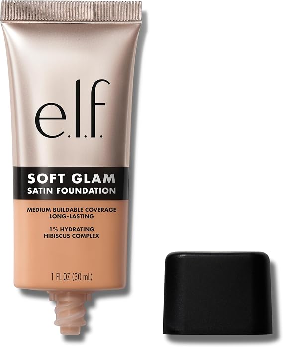 e.l.f. Soft Glam Foundation, Medium Coverage, Long-Lasting & Buildable Foundation For A Smooth, Satin Finish, Vegan & Cruelty-Free, 34 Medium Cool