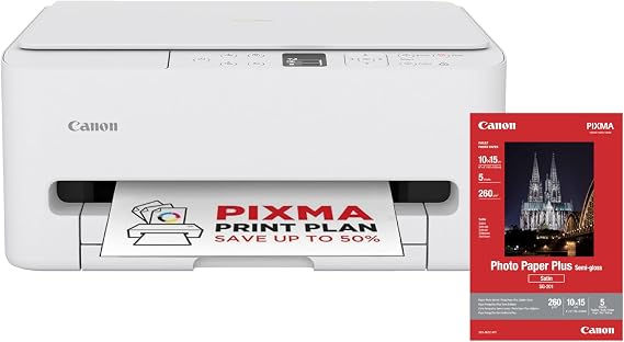 Canon PIXMA TS6550I - All-in-One Printer with Wi-Fi Connectivity & 1.42” OLED Display PIXMA Print Plan - Includes SG-201 A4 Photo Paper, 5 Sheets