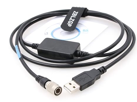 Data Cable for Trimble 5600 Geodimeter Spectra Precision Focus 10/30 Total Stations 4 Pin Hirose to USB with CD Driver