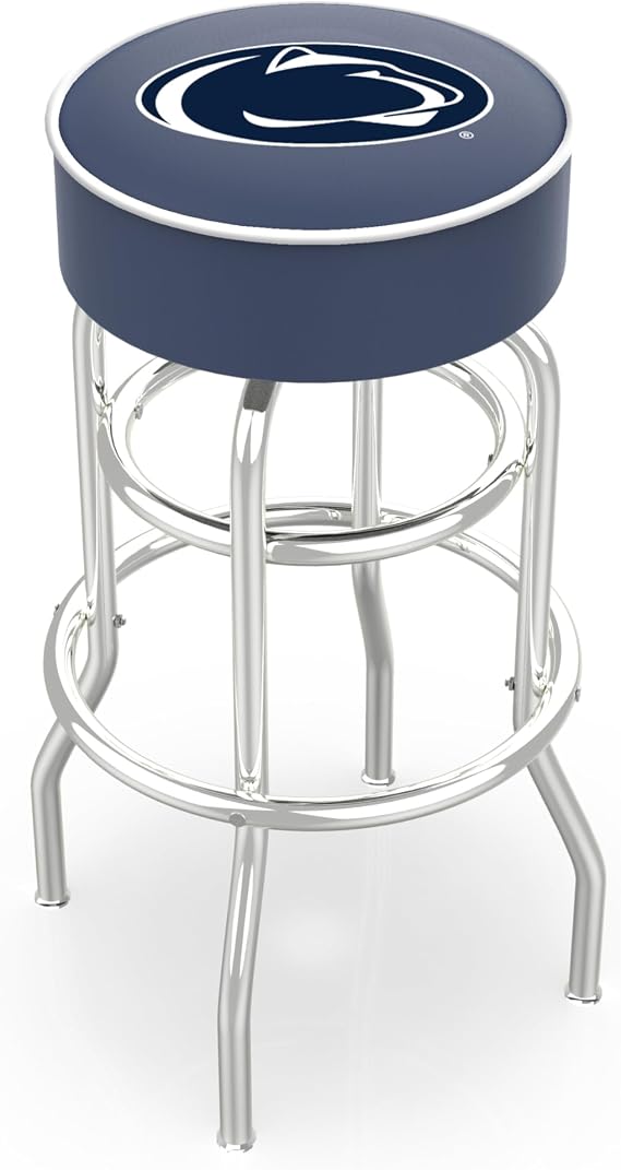 HBS L7C1 Penn State 25" Double-Ring Swivel Counter Stool with Chrome Finish