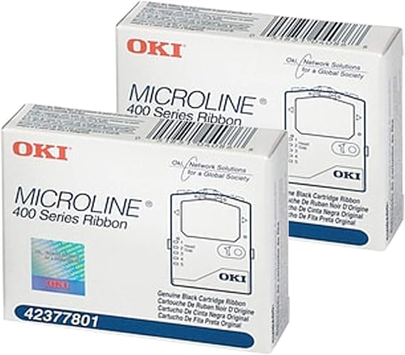 OKI 42377801 MICROLINE Self-Inking Black Ribbon 2-Pack