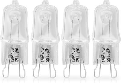 4Pcs WB25T10102 Lamp Halogen Bulb - G9 Bulb 40W 120V Replaces 318946400, 3025992, WB08T10045 - Oven Light Bulbs Compatible with GE, Electrolux, Kenmore Range Oven Microwave Light