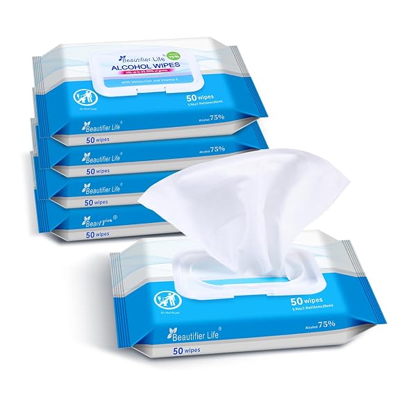 Beautifier Life Wet Wipes - Hand Sanitizer Wipes with Aloe and Vitamin E for Men, Women, Kids - Eliminates 99.99% of Microbes (4 Pack x 50 Wipes)