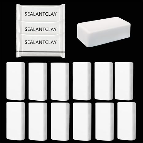 Duct Seal Repair Sealing Clay 12 Pack White Seal Putty, Quick Mending Mud for Drain Connection, Wall Hole, Air Conditioning Hole