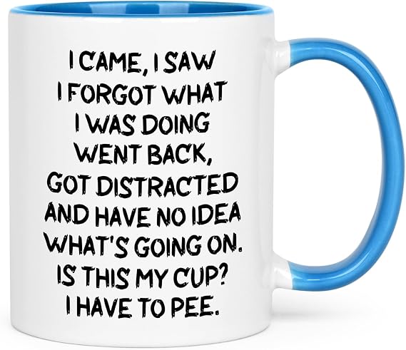 Cabtnca Funny Gifts for Elderly Women Men, I Came I Saw I Forgot What I Was Doing Coffee Mug, 60th 70th 80th 90th Birthday Gifts for Women Men, 11 Oz