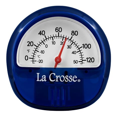 La Crosse 104-106BL Blue Analog Thermometer with Magnetic Back