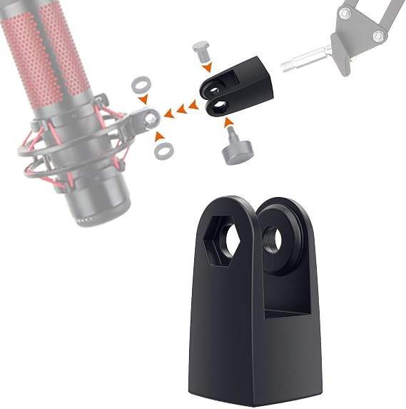 SUNMON Microphone Mount Adapter for HyperX QuadCast, Replacement for HyperX QuadCast Mount Adapter, Mic Stand Adapter for 3/8" Boom Arm
