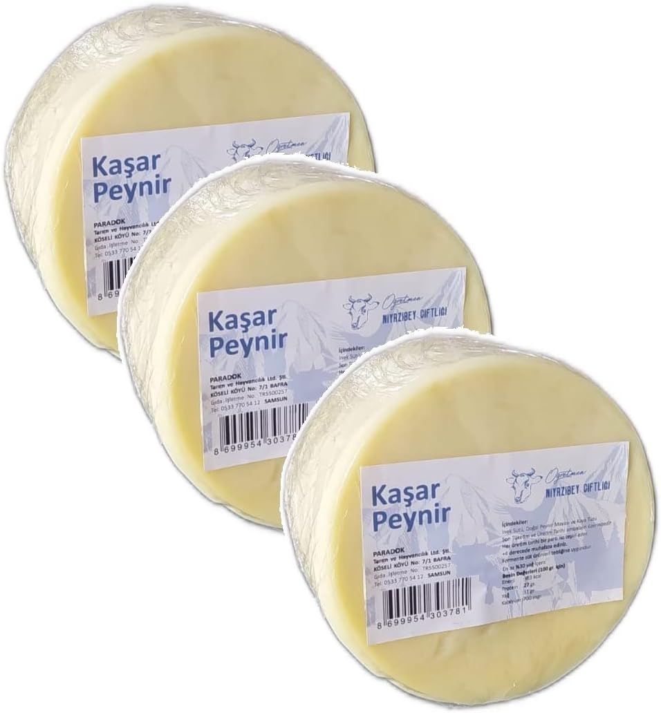 Niyazibey Farm Fresh Cheddar Cheese 400g 3 Pack. Natural Farm Cheddar