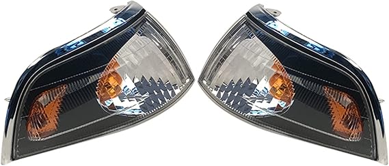 A Pair Turn Signals Corner Lamp Compatible With Toyota Hiace Regius KCH41 KCH46 RCH46 1KZTE 1997 1998 1999 Black And White(Black)